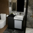 thumbnail image 2 of Zilara 36 in W Black and Grey Vanity, Castle Grey Marble Top, Faucet Set and 30 in Mirror, 2 of 12