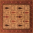 thumbnail image 1 of Ahgly Company Indoor Square Oriental Orange Industrial Area Rugs, 7' Square, 1 of 4