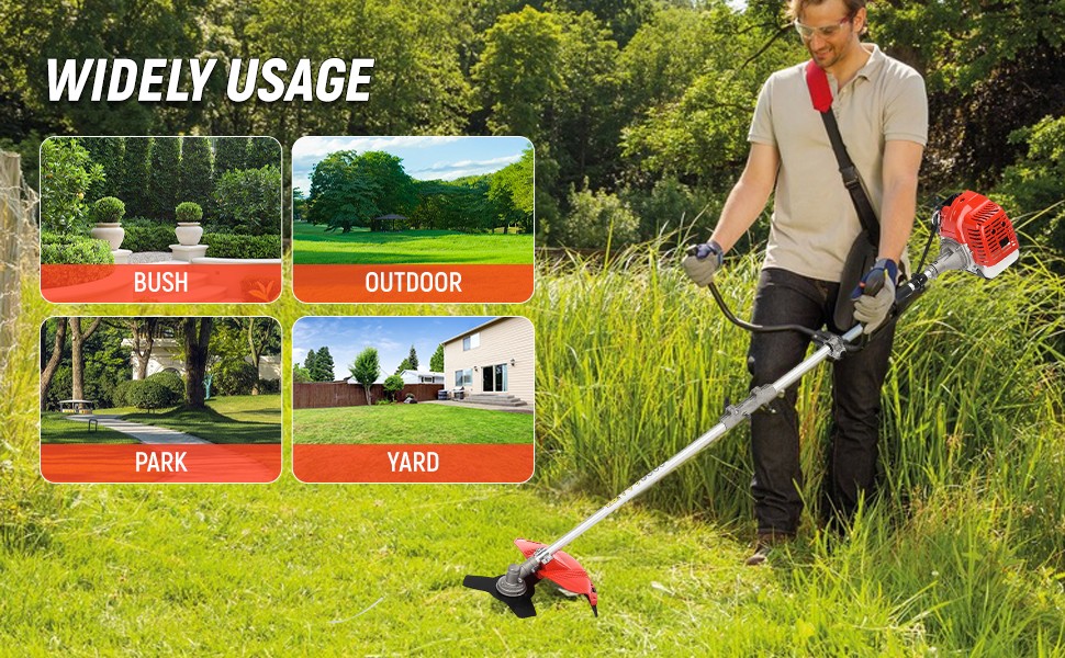 Floseru Gas Powe Weed Wacker, 52cc 2-Stroke Gas Weed Eater, 2 in 1 Backpack String/Grass Trimmer, 2.2KW/8500rpm High Power Brush Cutter, Multi-Functional Trimming Tool for Garden, Yard, Lawn