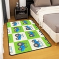 thumbnail image 2 of Erosebridal Excavator Area Rug,Construction Site Car Carpet 3x5 for Bedside,Equipment Truck Rug,Cartoon Tractor Patchwork Accent Rug Set for Living Room Non Slip,Green White, 2 of 6