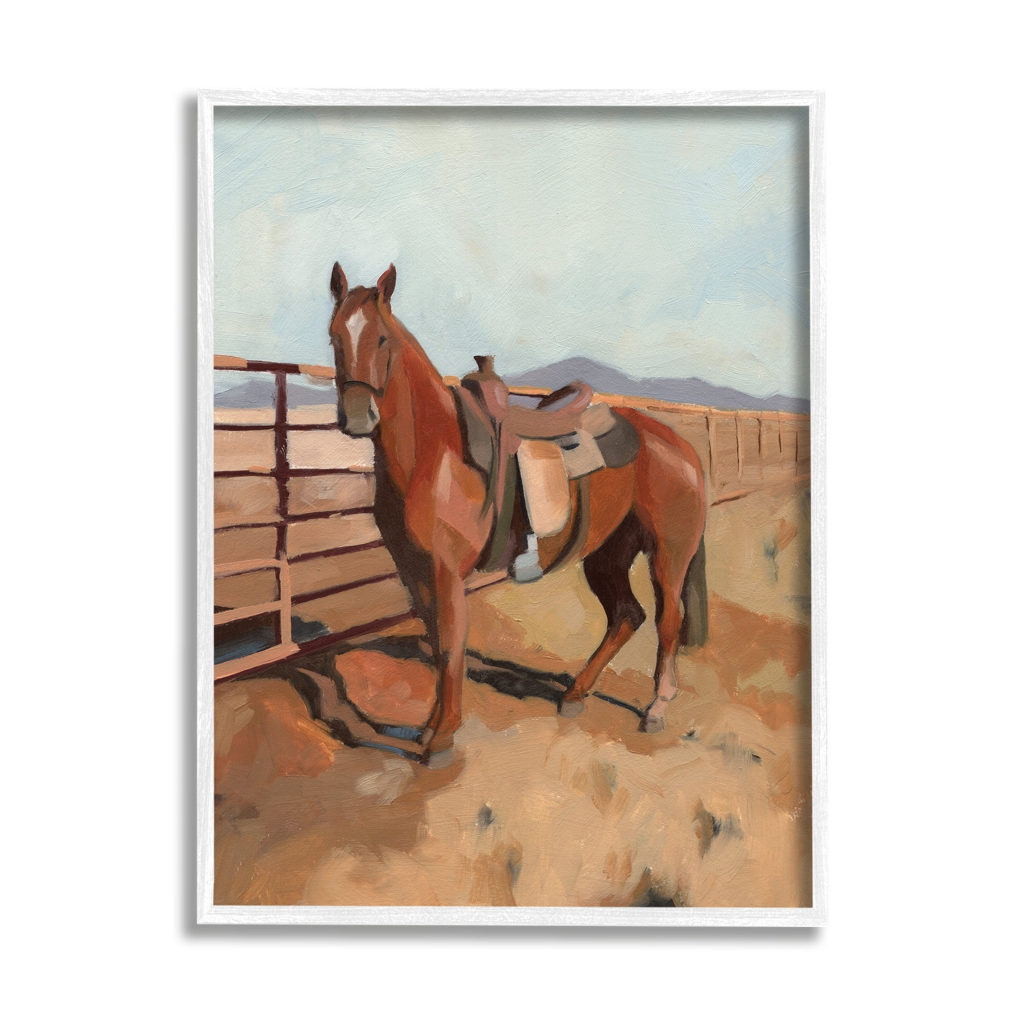 Stupell Industries Riding Horse Southwestern Farm Field Mountainside Fence, 11 x 14, Design by Jacob GreenÂ&nbsp;