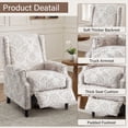 thumbnail image 3 of UIXE Recliner Chair Set of 2, Upholstered Wingback Floral Pushback Armchair with Adjustable Backrest & Footrest, Comfy Accent Chair Reading Single Sofa for Small Spaces, Living Room, Bedroom, Beige, 3 of 7