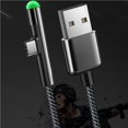 thumbnail image 3 of Ruiboury LED USB Type C Cable Braided Fast Charging Type-C Cable USB-C Charging Cable Black7, 3 of 6