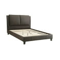 thumbnail image 3 of JERFIT California King Bed Frame with Upholstered Headboard, Modern Faux Leather Platform Bed, No Box Spring Needed, Brown, 3 of 10