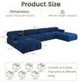 thumbnail image 4 of Magic Home 138.6" Modular Sectional Sofa with Movable Ottomans, Modern Flannel Fabric Deep Seat U-Shaped Cloud Couches Blue Couch for Living Room, Apartment, Office, 6-Seat, Blue, 4 of 12