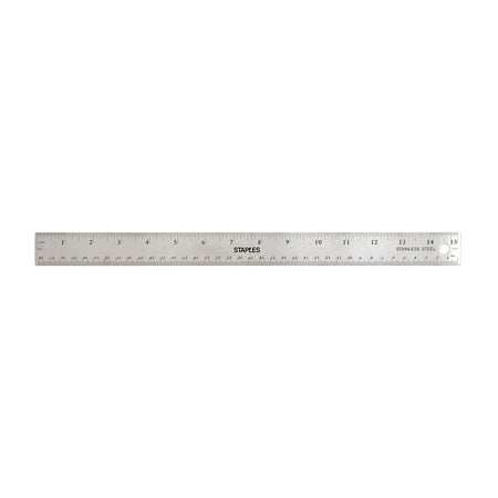 UPC: 0718103286176 | Staples 15  Stainless Steel Ruler with Non Slip Cork Base (51898)