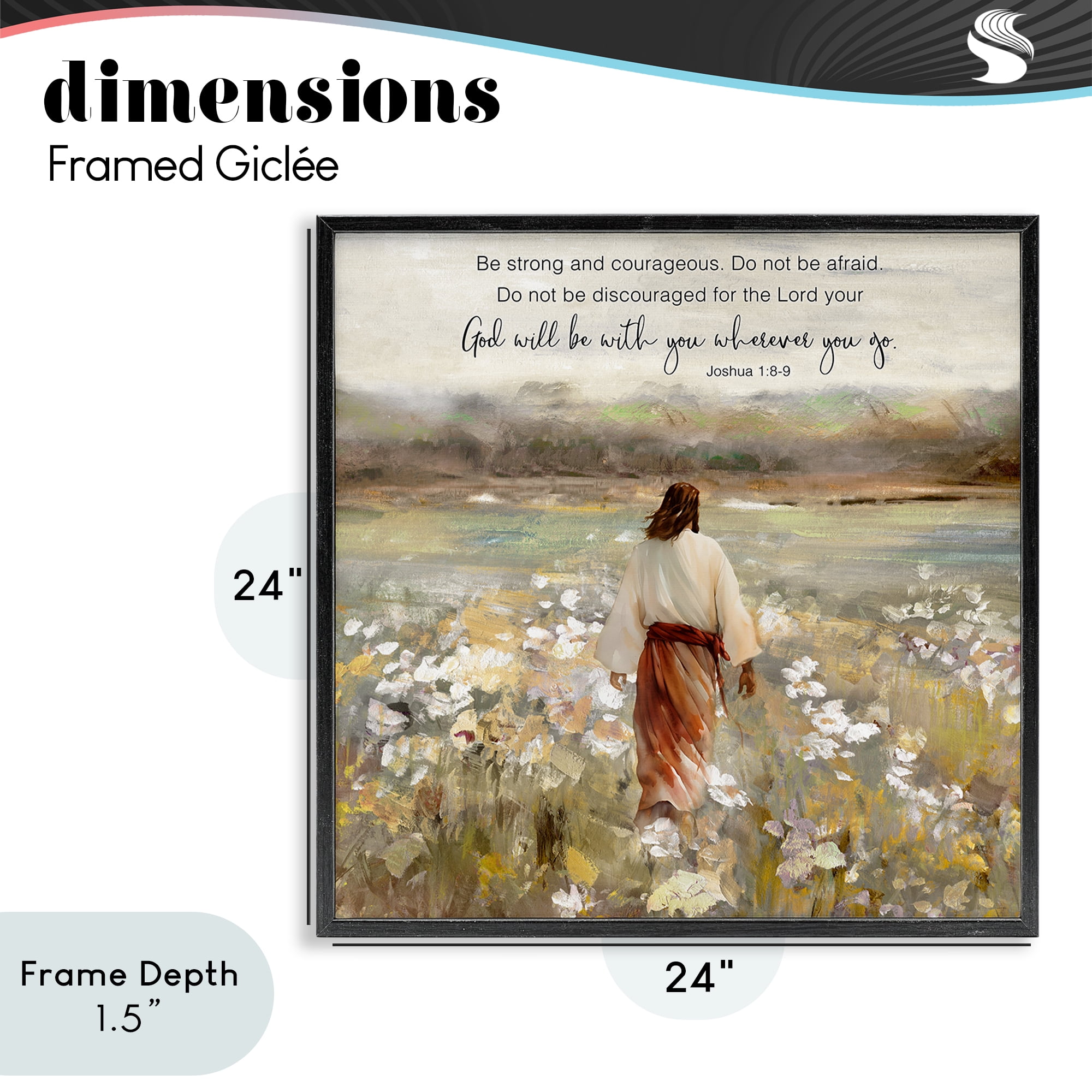 Stupell Industries God With You Wherever Black Framed Giclee Art, design by Sally Swatland