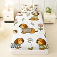 thumbnail image 4 of Manfei Cute Dachshund Dog Twin Sheets, Spring Groovy Bedding, Off White, 3 Pieces, 1 Flat Sheet, 1 Fitted Sheet and 1 Pillowcase, 4 of 6