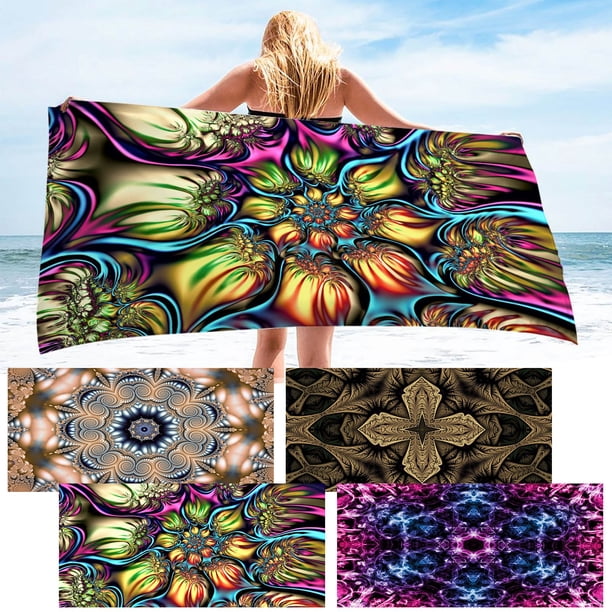 Toalla de playa de microfibra 30x60 pulgadas - Resistente a la arena, de secado rápido y compacta para viajar, piscina, gimnasio - Ligera y de secado rápido