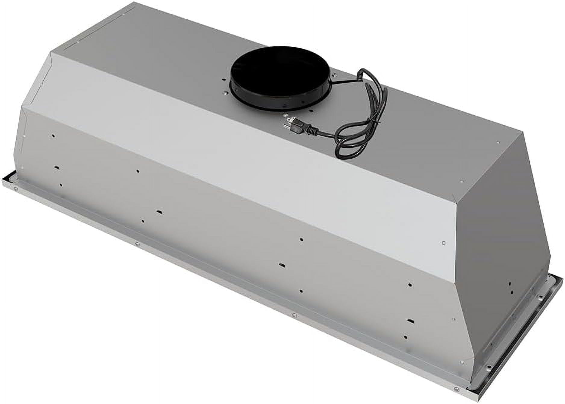 Streamline 36 in. Melisurgo Convertible Insert Range Hood in Brushed Stainless Steel with Baffle Filters, Push Button Control, LED Lights