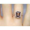 thumbnail image 2 of HeartsAndYou 4ct Emerald Cut Natural Peach Morganite Moissanite Halo Ring 14k SOLID Rose Gold, 2 of 9