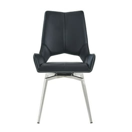 Set Of 2 Black Bucket Style Dining Chairs With Metalic Silver Base Set Of 2 Black Bucket Style Dining Chairs With Metalic Silver Base