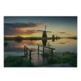 thumbnail image 2 of Nature Cutting Board, Landscape with Traditional Famous Dutch Windmills on Background near Canal Photo, Decorative Tempered Glass Cutting and Serving Board, Small Size, Orange Blue, by Ambesonne, 2 of 5
