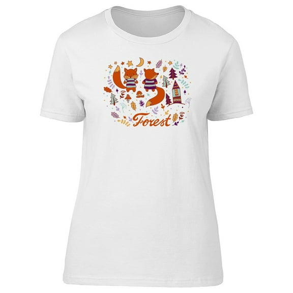 Foxes In Magic Forest Tee Women's -Image by Shutterstock