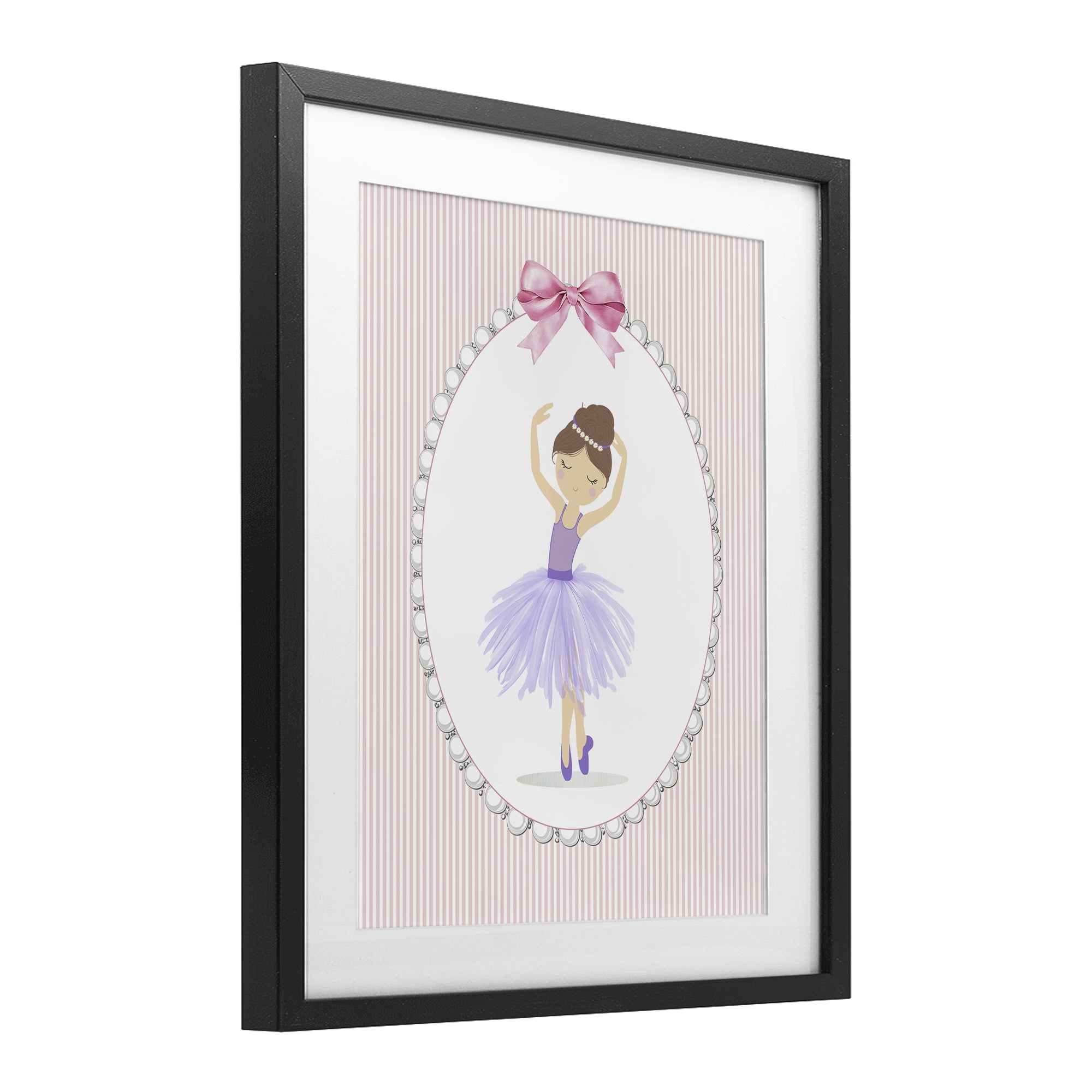 Stupell Industries Graceful Dance on Stripes Black Framed Print Under Glass, design by Christine Simpson Art