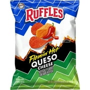 Ruffles Potato Chips Flamin’ Hot Queso Flavor, 2.5oz Bag Single Pack