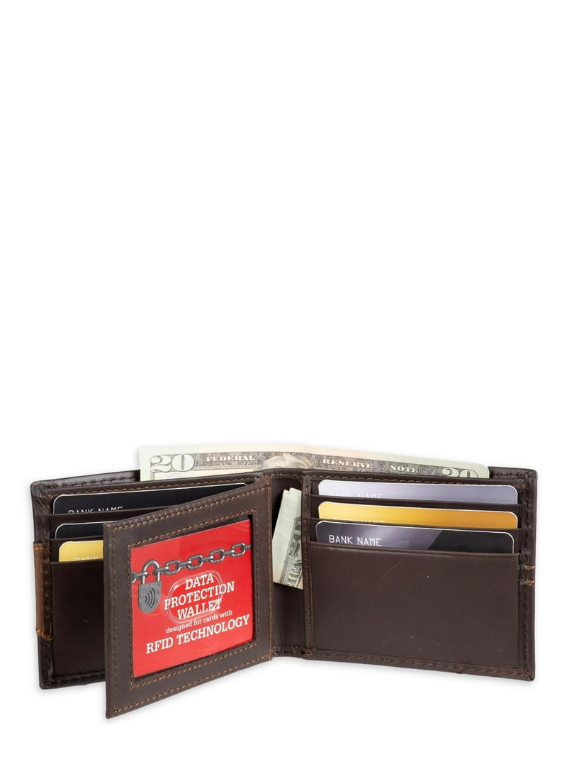 Genuine Dickies Men's Leather Extra Capacity Slimfold Wallet