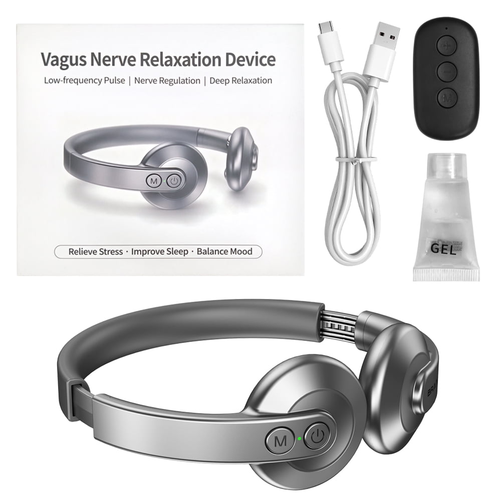 Ear Vagus Nerve Relax Sleep Aids Device with Wireless Remote Control, Multi Adjustable Gentle Stimulation Modes for Restful Night Sleep & Daily Stress Relief