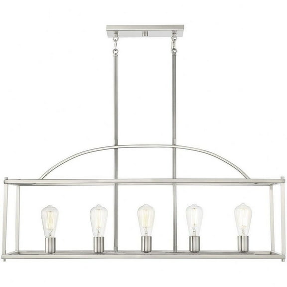 Traditional Five Light Chandelier-Satin Nickel Finish Bailey Street Home 159-Bel-4487587
