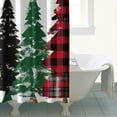 thumbnail image 4 of Shower Curtain for Bathroom Merry Christmas Red Buffalo Plaid Tree Bathroom Curtain Waterproof Modern Bathroom Curtains Hooks Included,72x72Inch, 4 of 5