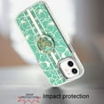 thumbnail image 3 of Case For Apple iPhone 14 /13 Diamonds 3D Butterfly Floral Design Bling Sparkly Glitter Hybrid Metal Fashion with Ring Stand Phone Cover for iPhone 14 / iPhone 13 Light Green, 3 of 6