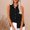 Black Tops, variant on CUSTG Casual Blouses For Women Simple Summer Sleeveless V Neck Button Down Solid Color Linen Shirts Tank Blouse Leisure Tops