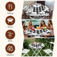 thumbnail image 7 of Chicken Hen Round Tablecloth, Fitted Table Cover with Elastic for 36"-44" Round Tables, Rooster Animals Farmhouse Plaid Country White Wooden Table Cloth Outdoor Dinning Party Waterproof Tablecloths, 7 of 7