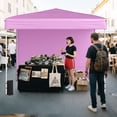 thumbnail image 4 of Gymax 10 X 10 FT Pop up Canopy Tent w/ 4 Sidewalls Wheeled Bag 4 Sandbags 8 Stakes Pink, 4 of 10