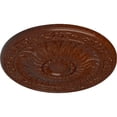 thumbnail image 3 of Ekena Millwork 20 1/4"OD x 1 1/2"P Lunel Ceiling Medallion (Fits Canopies up to 3 3/4"), Hand-Painted Burnished Mahogany Crackle, 3 of 6