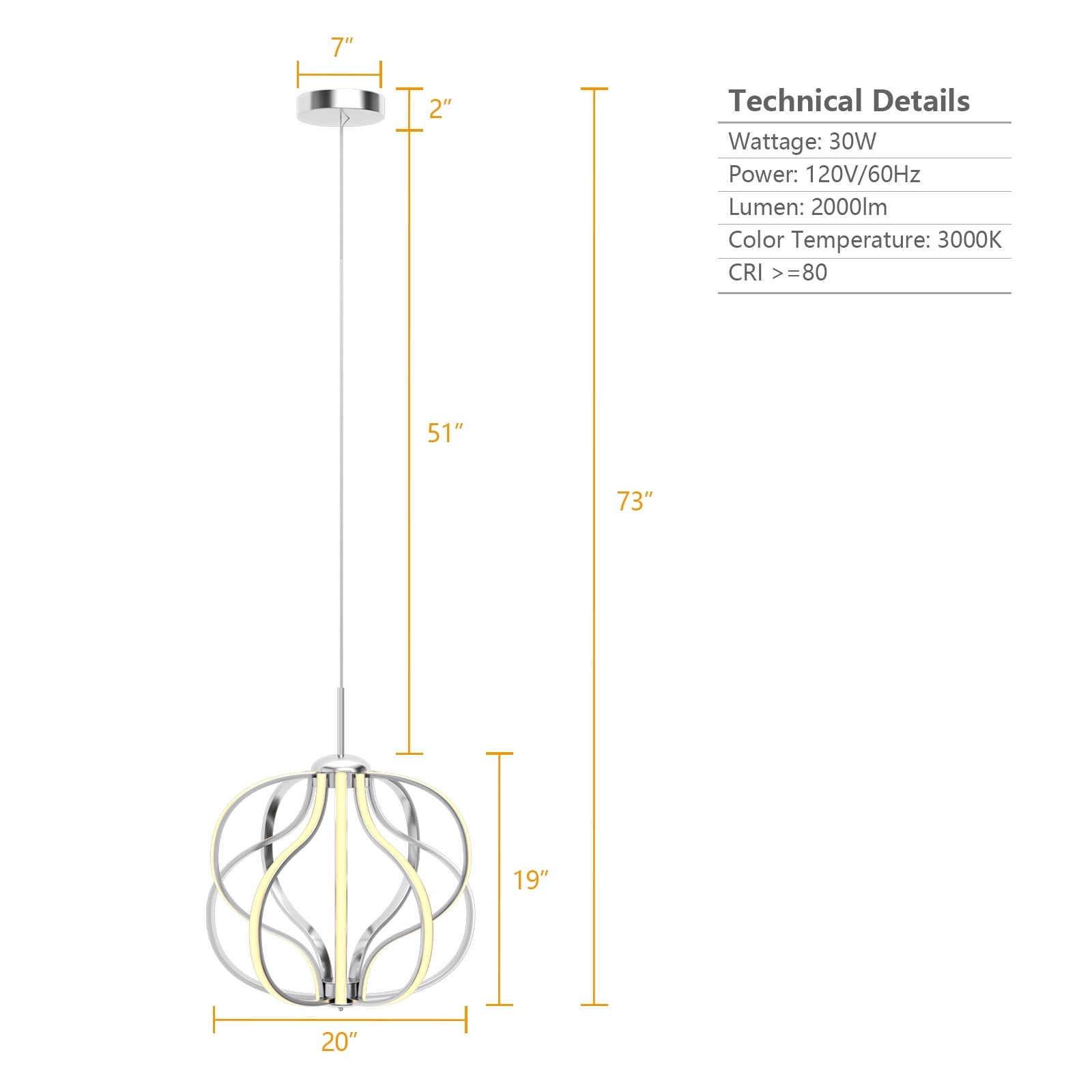 Giantex Modern LED Chandelier, Pendant Light w/Adjustable Height, Ceiling Light Fixture