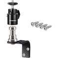 thumbnail image 3 of 2 PC Metal Security Camera Wall Mount, 1/4" Screw & 5/8" Stud, 360° Adjustable Indoor Outdoor Wall/Ceiling Bracket for Arlo Pro 3/4, Ultra 2, Wyze, Eufy, Reolink & Studio Lights, Black, E-Shape, 3 of 6