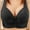 Black, variant on Women's Bras Front Closure Under $5 No Wire Lace Fashion Thin Style Ventilate Front Buckle Bra Without Steel Rim