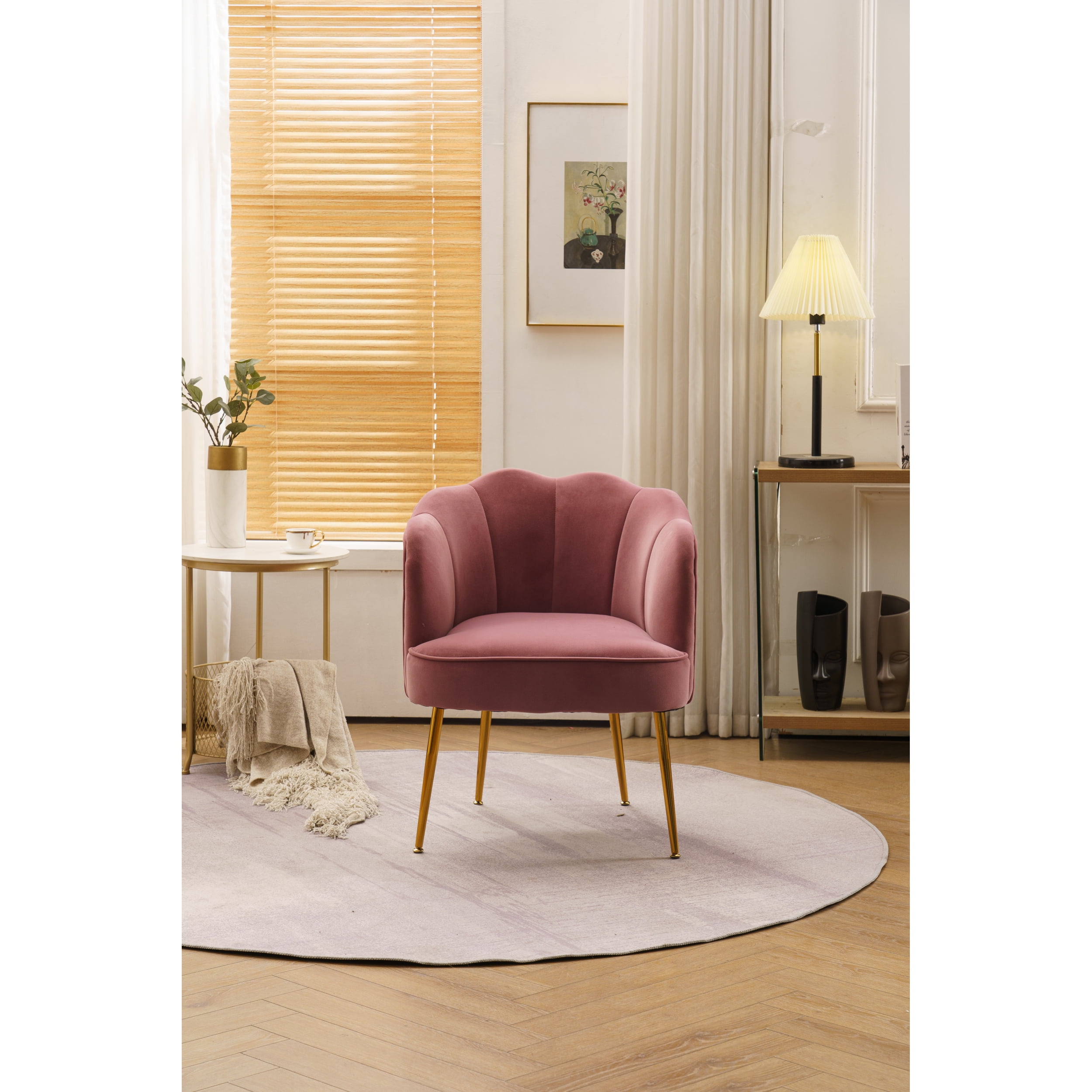 Pink shell best sale chair silver legs