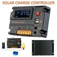thumbnail image 2 of Controlador de carga solar de 10 A, panel solar de 12 V/24 V, regulador de batería, interruptor automático, controlador solar, compensación de temperatura, 2 of 8