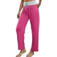 thumbnail image 4 of jjayotai Womens Pajama Pants, Soft Comfy High Waist Lounge Pants Stretch Casual Wide Leg Yoga Drawstring Trousers with Pocket, 4 of 9