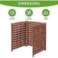 thumbnail image 2 of 3 Panels Air Conditioner Fence Screen Outdoor, Wood Cedar Privacy Fence to Hide AC & Trash Enclosure, 32" W x 38" H,Brown, 2 of 7