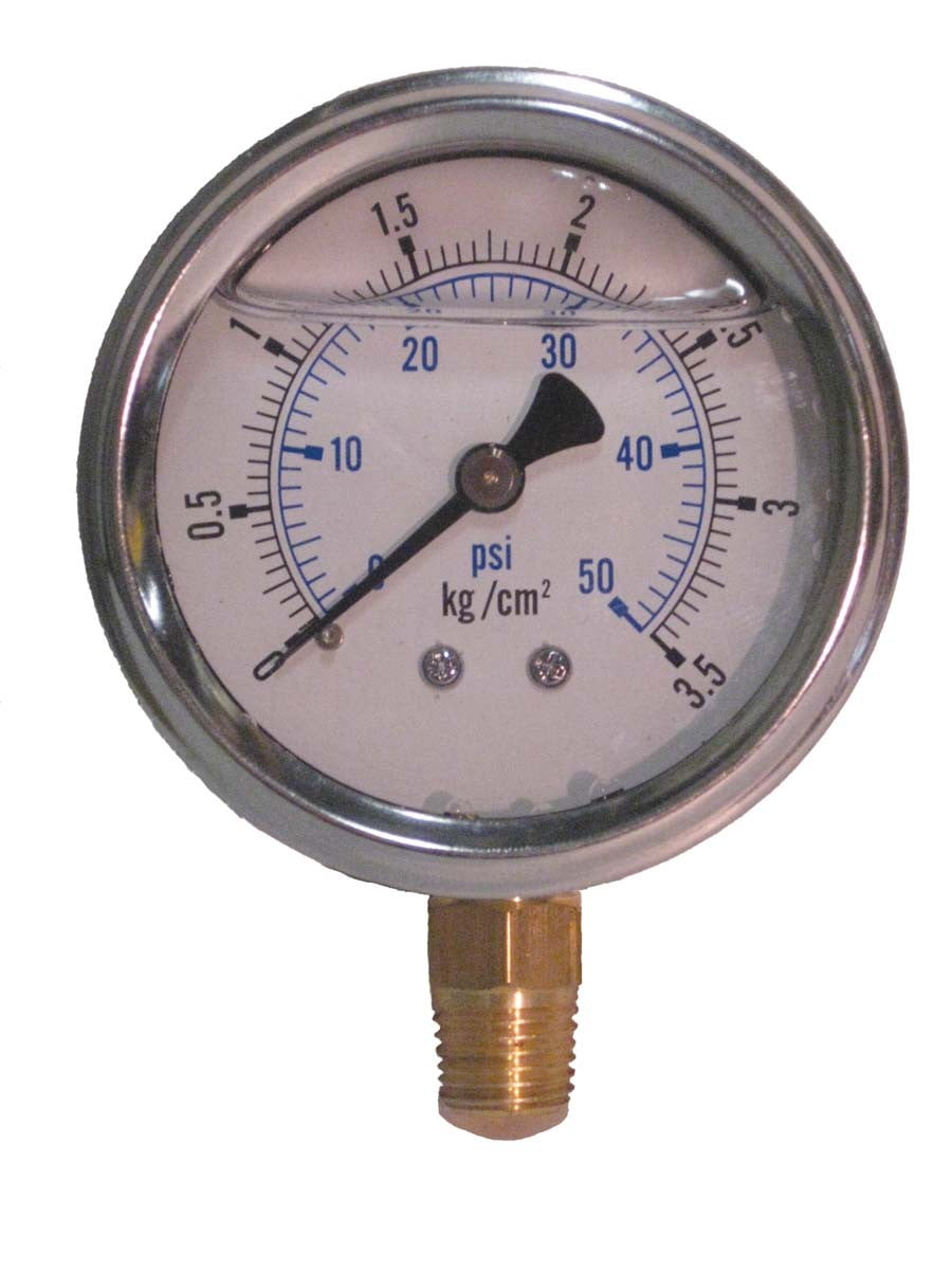 2 Pressure Gauge WOG air compressor hydraulic 2" Face 0-200 Lower Mnt 1/4" NPT 