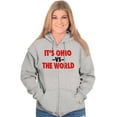 thumbnail image 3 of Ohio vs World Motivational OH Pride Unisex Fleece Graphic Zip Up Hoodie Brisco Brands 2X, 3 of 5