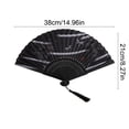 thumbnail image 2 of EDhome Portable Silk Cloth Folding Fan, Sturdy Bamboo Frame Antique Style Fan with Tassel, Unique Gifts Decorative Hand Fan for Stage Wedding Home Use, D, 2 of 6
