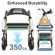 thumbnail image 2 of Andador plegable HOMLAND con asiento para personas mayores, ruedas grandes de 8", capacidad de peso de 350 lb, asas y altura del asiento ajustables, andador ligero con ruedas, dorado, 2 of 5