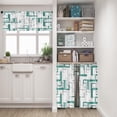thumbnail image 6 of 36 Inch Kitchen Curtains Teal and Grey Geometric Abstract Art Window Curtains and Valances Set of 3, White Modern Art Background Short Tier Curtain for Kitchen,Vintage Small Kitchen Decor, 6 of 6