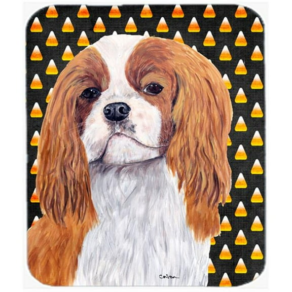 Cavalier Spaniel Blenheim Candy Corn Halloween Mouse Pad, Hot Pad Or Trivet