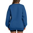 thumbnail image 4 of Blue Sweatshirt for Women'S Solid Color Round Neck Oversized Sweatshirt Loose Fit Long Sleeve Light Sweatshirt Loose Blouse Women Fall Clothes, 4 of 4