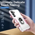 thumbnail image 2 of For Samsung Galay S24 FE 5G Case With 360° Rotation Metal Ring Holder【Magnetic Car Mount】Shockproof Rugged Full Body Protection Heavy Duty Dust/Drop Proof Cover Case​,White,For Galay S24 FE 5G, 2 of 7