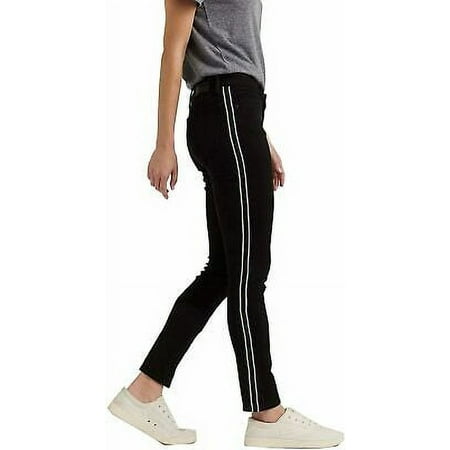 New Lucky Brand Womens Black Stripe Lolita Skinny Jeans Sz 2 / 26W 7078-4M