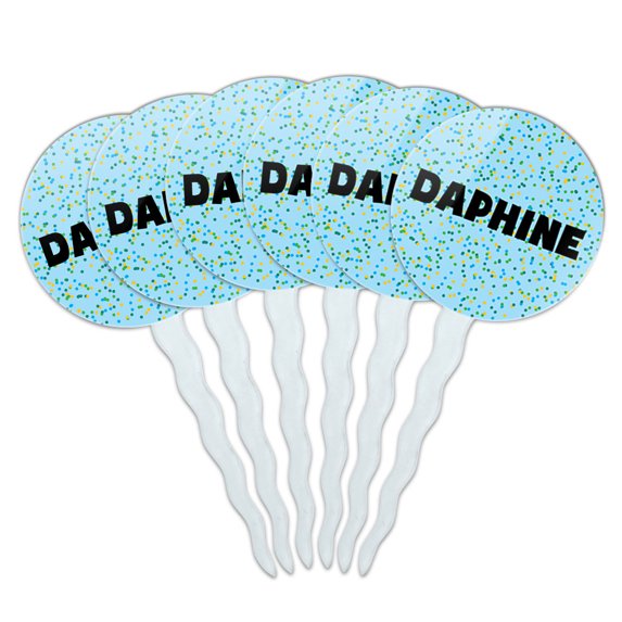 Daphine Cupcake Picks Toppers - Set of 6 - Blue Speckles
