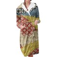 thumbnail image 1 of Women's Fleece Plush Robe Long Warm Plush Bathrobe Loungewear Jacket Printed Comfort Robe, 1 of 5