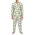 thumbnail image 3 of Susaid Avocado Friends Print Men's Long Sleeve Pajama Set, Two-Piece Button-Down Loungewear PJs Set, Comfortable Sleepwear for Relaxation-X-Large, 3 of 7
