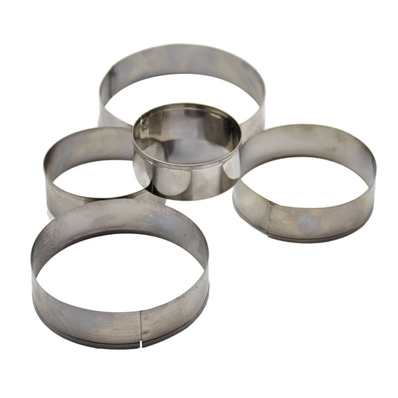 LOVERLYZ 5 Pcs Stainless Steel Cookie Cutter Molds Set Round Shapes DIY Chocolate Moulds Baking Mould for Cake Fondant Chocolate