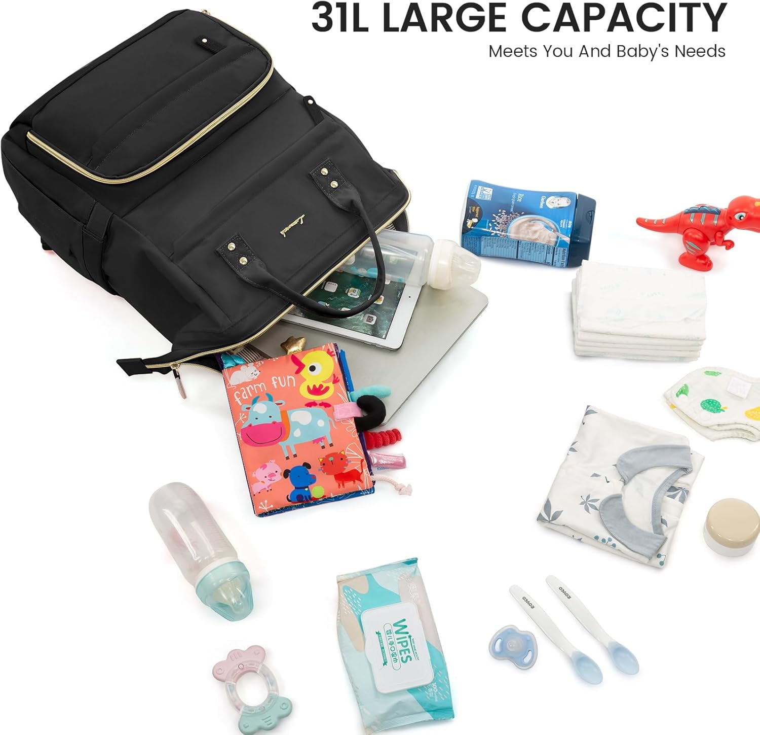 Lovevook Diaper Backpack,Large Diaper Bag Mummy Bag for New Mum Daddy,Convenient Work Travel Baby Bag for Office Mummy and Travel Essential Baby Shower